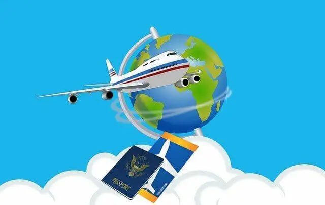plane ticket gift ideas - airplane flying around globe